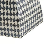 Tabouret de jardin hexagonal Capiz Table d'appoint Noir Blanc 15x13x17