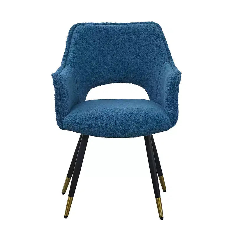 Lot de 2 chaises d'appoint en tissu bleu pour salon ou chambre à coucher