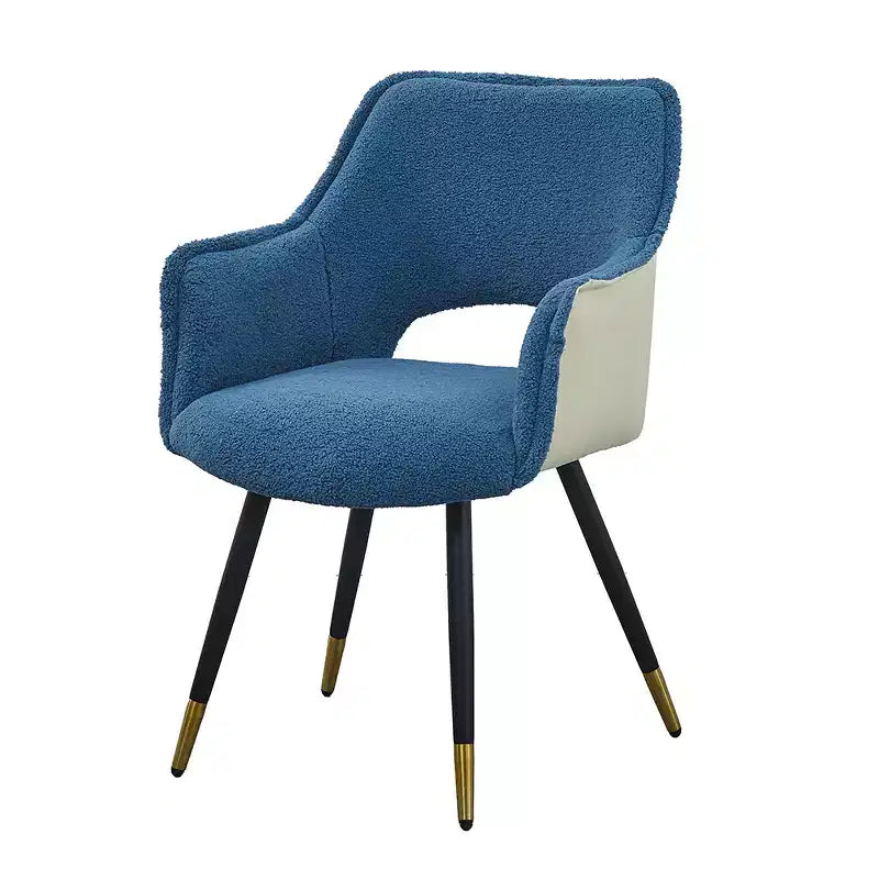 Lot de 2 chaises d'appoint en tissu bleu pour salon ou chambre à coucher