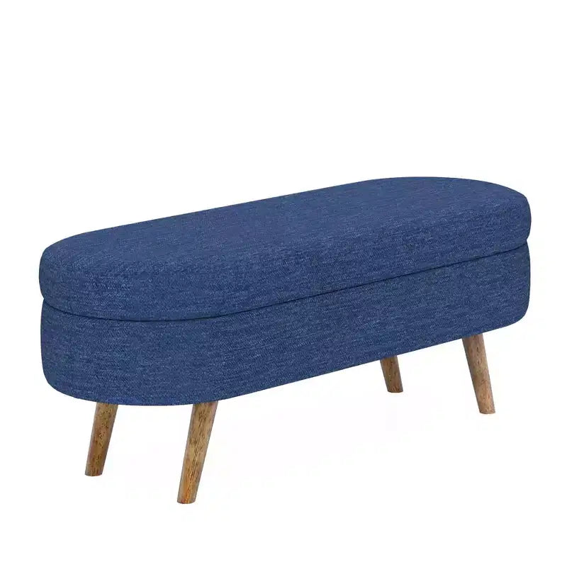 TUYOHW Pouf de rangement moderne avec pieds en bois, banc de rangement avec siège rembourré, banc de bout de lit pour chambre à coucher, salon