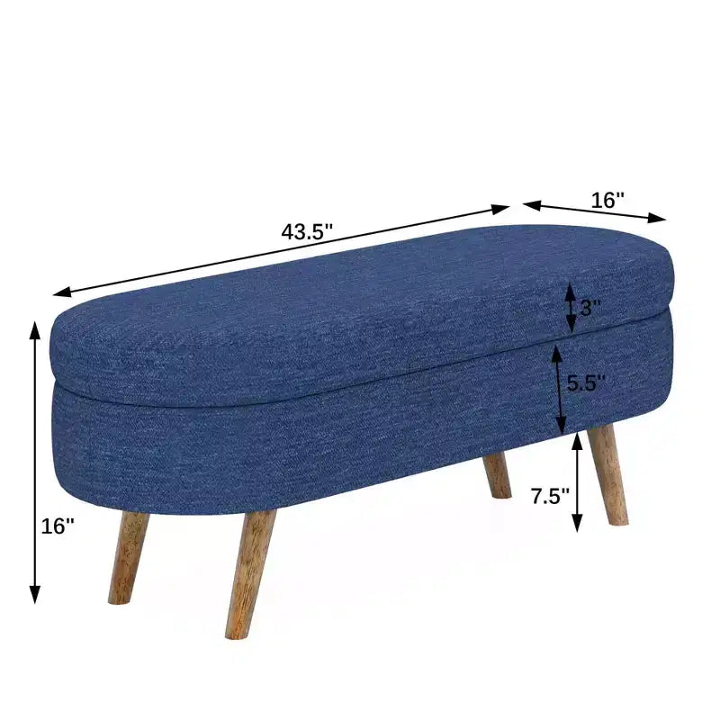 TUYOHW Pouf de rangement moderne avec pieds en bois, banc de rangement avec siège rembourré, banc de bout de lit pour chambre à coucher, salon