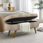 TUYOHW Pouf de rangement moderne avec pieds en bois, banc de rangement avec siège rembourré, banc de bout de lit pour chambre à coucher, salon
