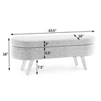TUYOHW Pouf de rangement moderne avec pieds en bois, banc de rangement avec siège rembourré, banc de bout de lit pour chambre à coucher, salon