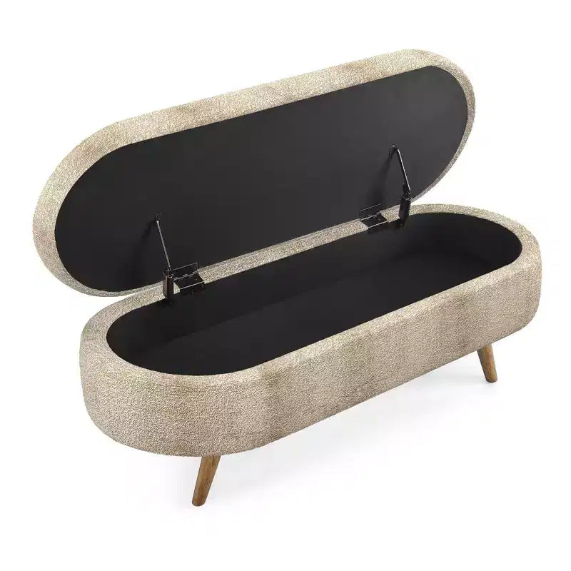 TUYOHW Pouf de rangement moderne avec pieds en bois, banc de rangement avec siège rembourré, banc de bout de lit pour chambre à coucher, salon
