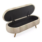 TUYOHW Pouf de rangement moderne avec pieds en bois, banc de rangement avec siège rembourré, banc de bout de lit pour chambre à coucher, salon