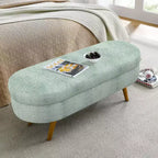 TUYOHW Pouf de rangement moderne avec pieds en bois, banc de rangement avec siège rembourré, banc de bout de lit pour chambre à coucher, salon