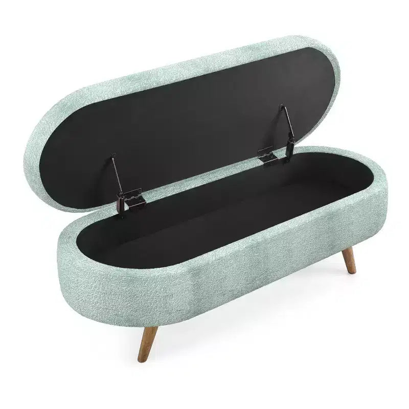 TUYOHW Pouf de rangement moderne avec pieds en bois, banc de rangement avec siège rembourré, banc de bout de lit pour chambre à coucher, salon