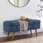 TUYOHW Pouf de rangement moderne avec pieds en bois, banc de rangement avec siège rembourré, banc de bout de lit pour chambre à coucher, salon