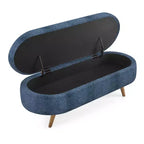 TUYOHW Pouf de rangement moderne avec pieds en bois, banc de rangement avec siège rembourré, banc de bout de lit pour chambre à coucher, salon
