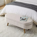 TUYOHW Pouf de rangement moderne avec pieds en bois, banc de rangement avec siège rembourré, banc de bout de lit pour chambre à coucher, salon