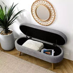 TUYOHW Pouf de rangement moderne avec pieds en bois, banc de rangement avec siège rembourré, banc de bout de lit pour chambre à coucher, salon