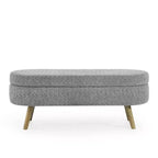 TUYOHW Pouf de rangement moderne avec pieds en bois, banc de rangement avec siège rembourré, banc de bout de lit pour chambre à coucher, salon