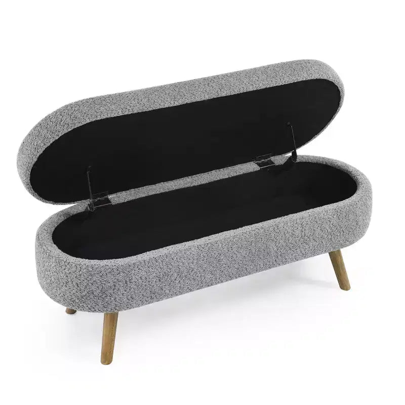 TUYOHW Pouf de rangement moderne avec pieds en bois, banc de rangement avec siège rembourré, banc de bout de lit pour chambre à coucher, salon