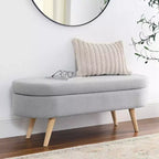 TUYOHW Pouf de rangement moderne avec pieds en bois, banc de rangement avec siège rembourré, banc de bout de lit pour chambre à coucher, salon