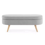 TUYOHW Pouf de rangement moderne avec pieds en bois, banc de rangement avec siège rembourré, banc de bout de lit pour chambre à coucher, salon