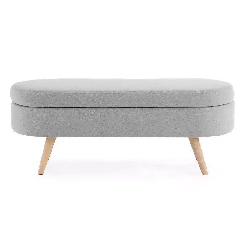 TUYOHW Pouf de rangement moderne avec pieds en bois, banc de rangement avec siège rembourré, banc de bout de lit pour chambre à coucher, salon