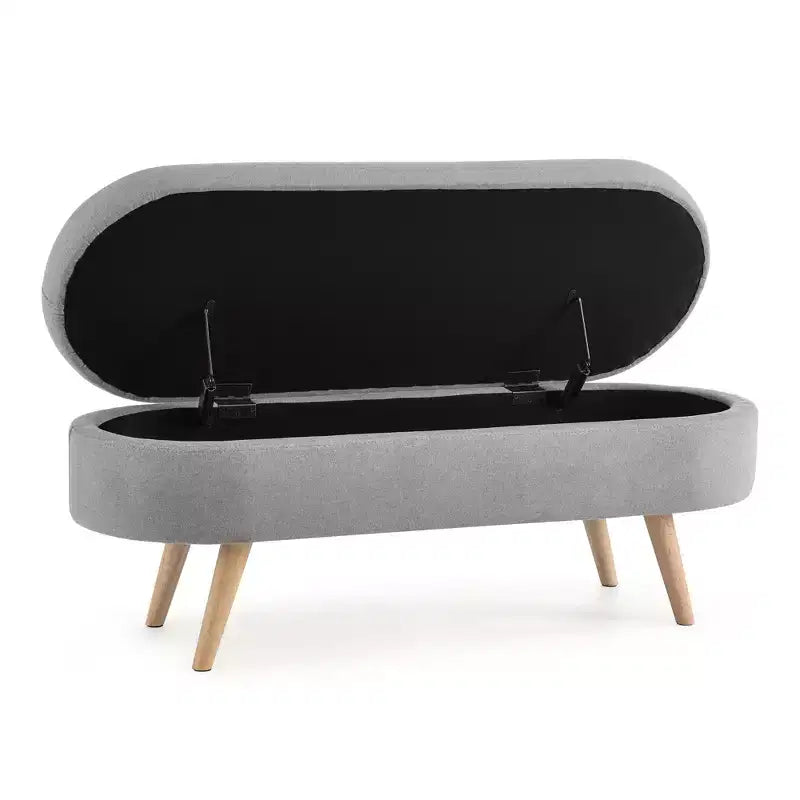 TUYOHW Pouf de rangement moderne avec pieds en bois, banc de rangement avec siège rembourré, banc de bout de lit pour chambre à coucher, salon