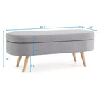 TUYOHW Pouf de rangement moderne avec pieds en bois, banc de rangement avec siège rembourré, banc de bout de lit pour chambre à coucher, salon