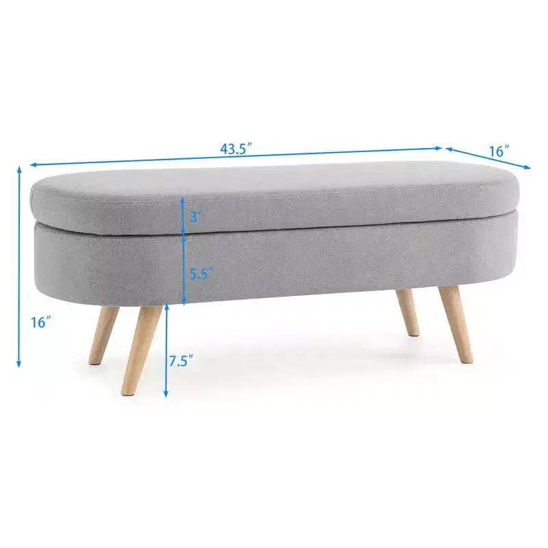 TUYOHW Pouf de rangement moderne avec pieds en bois, banc de rangement avec siège rembourré, banc de bout de lit pour chambre à coucher, salon