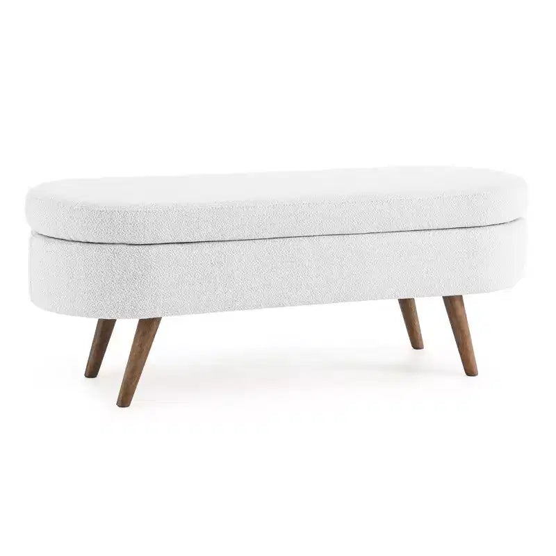 TUYOHW Pouf de rangement moderne avec pieds en bois, banc de rangement avec siège rembourré, banc de bout de lit pour chambre à coucher, salon
