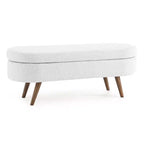 TUYOHW Pouf de rangement moderne avec pieds en bois, banc de rangement avec siège rembourré, banc de bout de lit pour chambre à coucher, salon