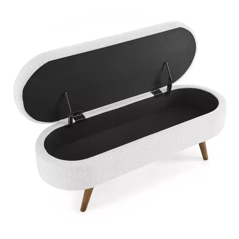 TUYOHW Pouf de rangement moderne avec pieds en bois, banc de rangement avec siège rembourré, banc de bout de lit pour chambre à coucher, salon