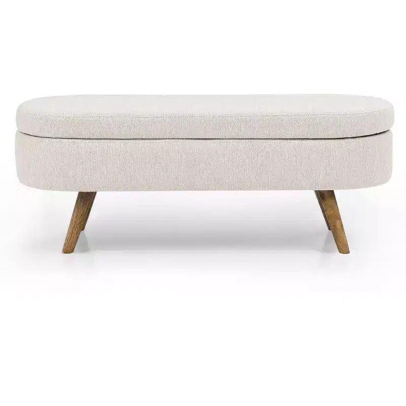 TUYOHW Pouf de rangement moderne avec pieds en bois, banc de rangement avec siège rembourré, banc de bout de lit pour chambre à coucher, salon