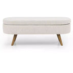 TUYOHW Pouf de rangement moderne avec pieds en bois, banc de rangement avec siège rembourré, banc de bout de lit pour chambre à coucher, salon