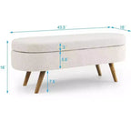 TUYOHW Pouf de rangement moderne avec pieds en bois, banc de rangement avec siège rembourré, banc de bout de lit pour chambre à coucher, salon