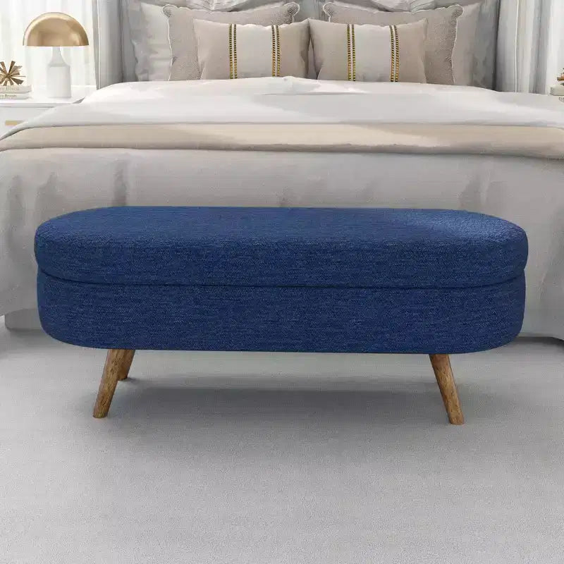 TUYOHW Pouf de rangement moderne avec pieds en bois, banc de rangement avec siège rembourré, banc de bout de lit pour chambre à coucher, salon