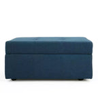 TUYOHW Pouf de rangement carré de grande capacité, banc d'entrée avec charnières à pression, repose-pieds banc de bout de lit pour salon, bleu marine