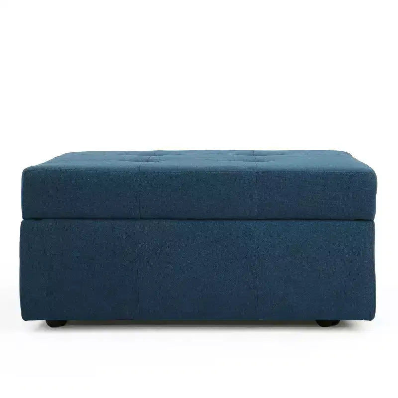 TUYOHW Pouf de rangement carré de grande capacité, banc d'entrée avec charnières à pression, repose-pieds banc de bout de lit pour salon, bleu marine