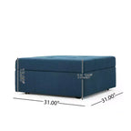 TUYOHW Pouf de rangement carré de grande capacité, banc d'entrée avec charnières à pression, repose-pieds banc de bout de lit pour salon, bleu marine