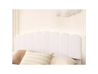 Cadre de lit moderne Bestier rembourré avec tête de lit ondulée, éclairage d'ambiance blanc et tiroir de rangement extra-large