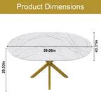 GDFStudio Renee Table à manger ronde extensible moderne avec piètement en X