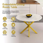 GDFStudio Renee Table à manger ronde extensible moderne avec piètement en X