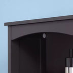 Meuble de rangement haut et étroit pour salle de bain avec étagères et portes, armoire de toilette mince sur pied