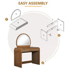 Table de Maquillage CLIHOME avec Miroir Tactile Éclairé, Coiffeuse avec Tiroir