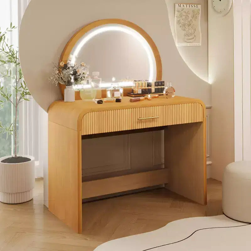Table de Maquillage CLIHOME avec Miroir Tactile Éclairé, Coiffeuse avec Tiroir