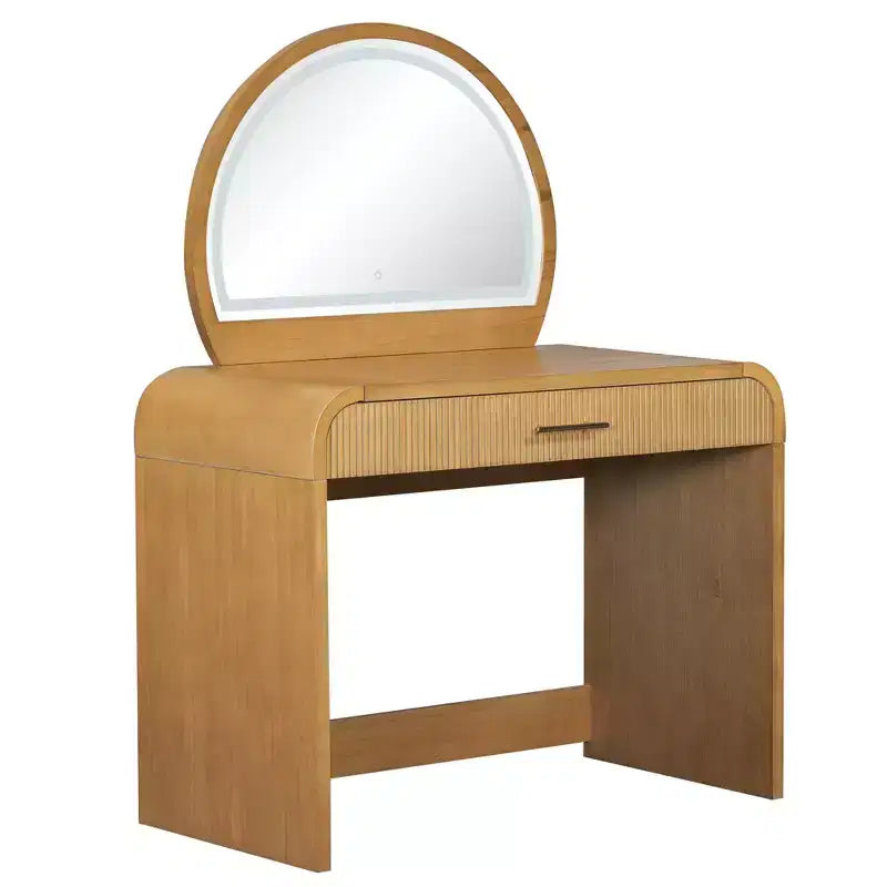 Table de Maquillage CLIHOME avec Miroir Tactile Éclairé, Coiffeuse avec Tiroir