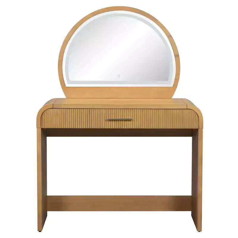 Table de Maquillage CLIHOME avec Miroir Tactile Éclairé, Coiffeuse avec Tiroir