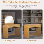 Table de Maquillage CLIHOME avec Miroir Tactile Éclairé, Coiffeuse avec Tiroir