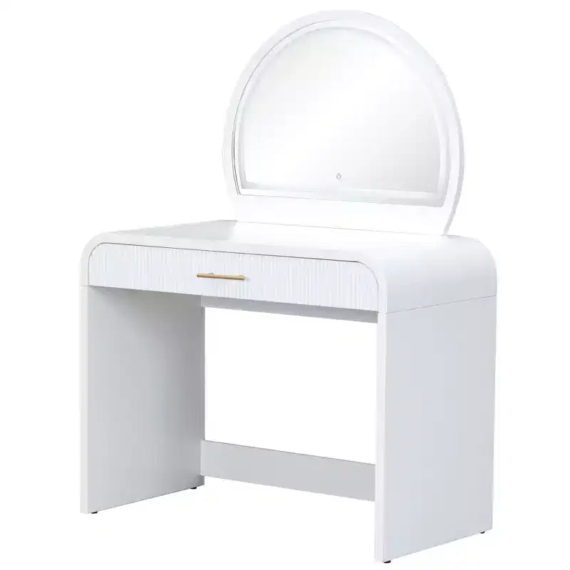 Table de Maquillage CLIHOME avec Miroir Tactile Éclairé, Coiffeuse avec Tiroir
