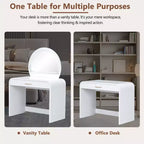 Table de Maquillage CLIHOME avec Miroir Tactile Éclairé, Coiffeuse avec Tiroir