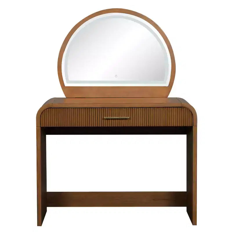 Table de Maquillage CLIHOME avec Miroir Tactile Éclairé, Coiffeuse avec Tiroir