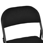 HomeRoots Lot de quatre chaises pliantes en similicuir noir et acier
