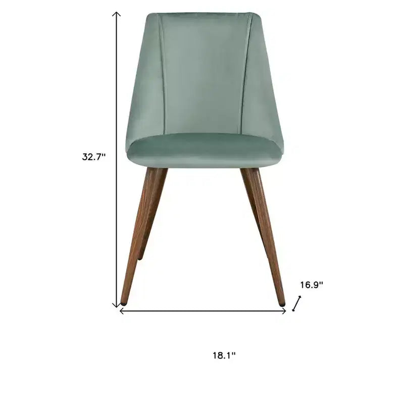 HomeRoots Ensemble de deux chaises de salle à manger en velours vert et marron et acier