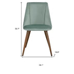 HomeRoots Ensemble de deux chaises de salle à manger en velours vert et marron et acier