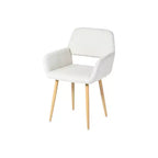 HomeRoots Lot de deux chaises de salle à manger avec accoudoirs en tissu beige et chêne et acier