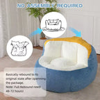 Fauteuil poire Okak en fausse fourrure multicolore, grand pouf fauteuil avec poignée de transport et sans assemblage, mousse déchiquetée haute résilience
